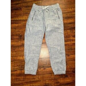 NWOT Athleta Women's Retreat Linen Wide Leg Pants Size 10 Chambray Blue …